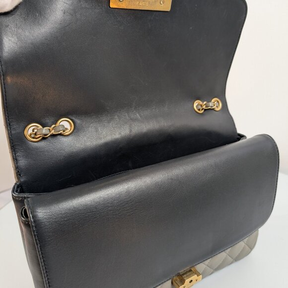 Chanel Two Tone Gray Navy Large Double Flap Bag - Picture 8 of 16